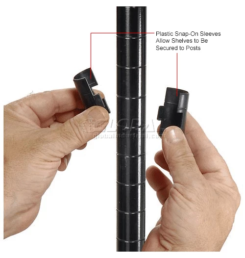 Nexel® Black Epoxy, 4 Tier, Wire Shelving Starter Unit, 54"W x 24"D x 74"H 17 Nexel® Black Epoxy, 4 Tier, Wire Shelving Starter Unit, 54"W x 24"D x 74"H - Image 17