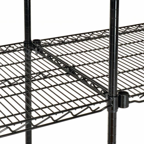 Nexel® Black Epoxy, 4 Tier, Wire Shelving Add-On Unit, 60"W x 24"D x 86"H 3 Nexel® Black Epoxy, 4 Tier, Wire Shelving Add-On Unit, 60"W x 24"D x 86"H - Image 3