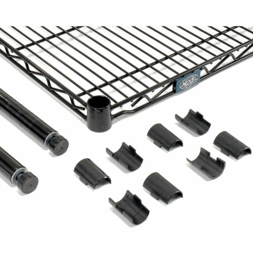 Nexel® Black Epoxy, 4 Tier, Wire Shelving Add-On Unit, 60"W x 24"D x 86"H 4 Nexel® Black Epoxy, 4 Tier, Wire Shelving Add-On Unit, 60"W x 24"D x 86"H - Image 4