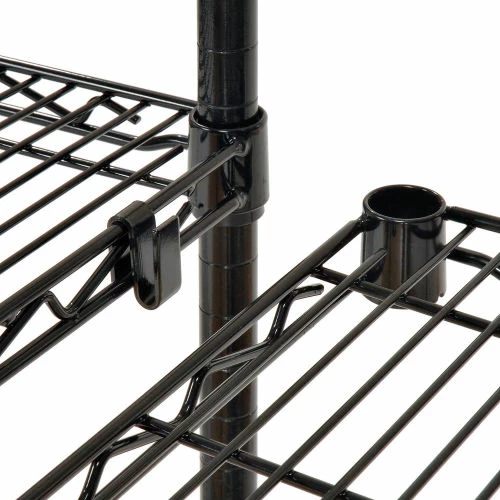 Nexel® Black Epoxy, 4 Tier, Wire Shelving Add-On Unit, 60"W x 18"D x 86"H 6 Nexel® Black Epoxy, 4 Tier, Wire Shelving Add-On Unit, 60"W x 18"D x 86"H - Image 6