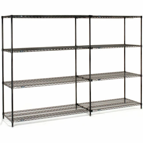 Nexel® Black Epoxy, 4 Tier, Wire Shelving Add-On Unit, 54"W x 18"D x 86"H 7 Nexel® Black Epoxy, 4 Tier, Wire Shelving Add-On Unit, 54"W x 18"D x 86"H - Image 7