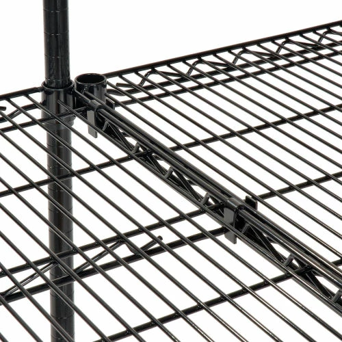 Nexel® Black Epoxy, 4 Tier, Wire Shelving Add-On Unit, 60"W x 24"D x 86"H 8 Nexel® Black Epoxy, 4 Tier, Wire Shelving Add-On Unit, 60"W x 24"D x 86"H - Image 8