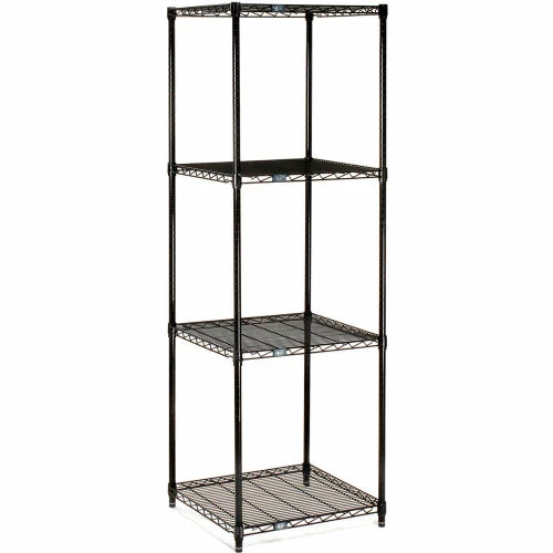 Nexel® Black Epoxy, 4 Tier, Wire Shelving Starter Unit, 24"W x 24"D x 86"H 5 Nexel® Black Epoxy, 4 Tier, Wire Shelving Starter Unit, 24"W x 24"D x 86"H - Image 5