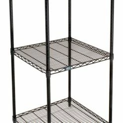 Nexel® Black Epoxy, 4 Tier, Wire Shelving Starter Unit, 24"W x 24"D x 74"H 23 Nexel® Black Epoxy, 4 Tier, Wire Shelving Starter Unit, 24"W x 24"D x 74"H -Shelving Sales Store B970191 05 1