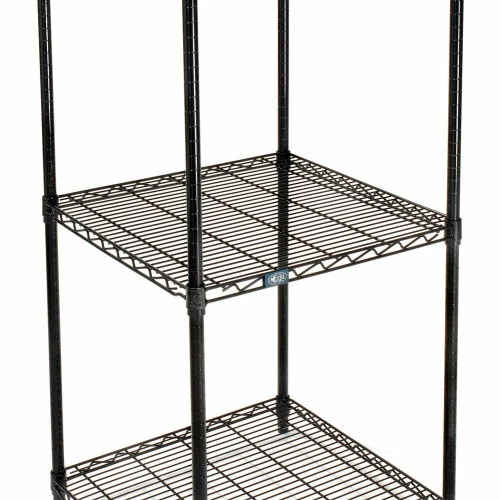Nexel® Black Epoxy, 4 Tier, Wire Shelving Starter Unit, 24"W x 24"D x 74"H 6 Nexel® Black Epoxy, 4 Tier, Wire Shelving Starter Unit, 24"W x 24"D x 74"H - Image 6