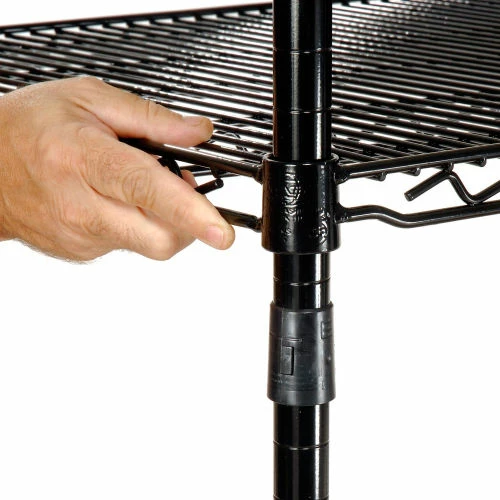 Nexel® Black Epoxy, 4 Tier, Wire Shelving Starter Unit, 24"W x 24"D x 86"H 8 Nexel® Black Epoxy, 4 Tier, Wire Shelving Starter Unit, 24"W x 24"D x 86"H - Image 8