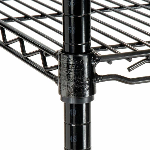 Nexel® Black Epoxy, 4 Tier, Wire Shelving Starter Unit, 24"W x 24"D x 74"H 9 Nexel® Black Epoxy, 4 Tier, Wire Shelving Starter Unit, 24"W x 24"D x 74"H - Image 9