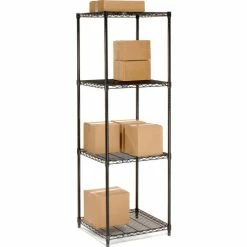 Nexel® Black Epoxy, 4 Tier, Wire Shelving Starter Unit, 24"W x 24"D x 86"H 22 Nexel® Black Epoxy, 4 Tier, Wire Shelving Starter Unit, 24"W x 24"D x 86"H -Shelving Sales Store B970191 10