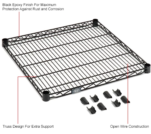 Nexel® S1830B Black Epoxy Wire Shelf 30"W x 18"D 4 Nexel® S1830B Black Epoxy Wire Shelf 30"W x 18"D - Image 4