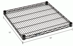 Nexel® S1830B Black Epoxy Wire Shelf 30"W x 18"D 14 Nexel® S1830B Black Epoxy Wire Shelf 30"W x 18"D -Shelving Sales Store B970194IN dim