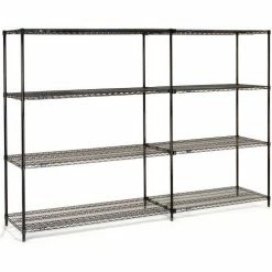 Nexel® Black Epoxy, 4 Tier, Wire Shelving Add-On Unit, 30"W x 14"D x 86"H 15 Nexel® Black Epoxy, 4 Tier, Wire Shelving Add-On Unit, 30"W x 14"D x 86"H -Shelving Sales Store B970196 06 1