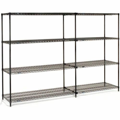 Nexel® Black Epoxy, 4 Tier, Wire Shelving Add-On Unit, 24"W x 14"D x 74"H 8 Nexel® Black Epoxy, 4 Tier, Wire Shelving Add-On Unit, 24"W x 14"D x 74"H - Image 8