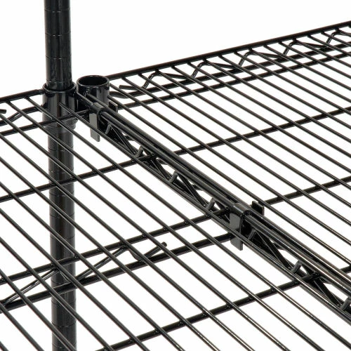 Nexel® Black Epoxy, 4 Tier, Wire Shelving Add-On Unit, 30"W x 14"D x 86"H 8 Nexel® Black Epoxy, 4 Tier, Wire Shelving Add-On Unit, 30"W x 14"D x 86"H - Image 8