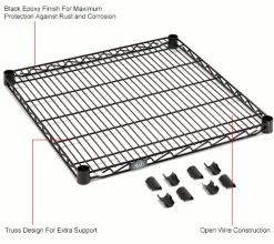 Nexel® S1836B Black Epoxy Wire Shelf 36"W x 18"D 11 Nexel® S1836B Black Epoxy Wire Shelf 36"W x 18"D -Shelving Sales Store B970202IN 1wco