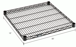 Nexel® S1836B Black Epoxy Wire Shelf 36"W x 18"D 14 Nexel® S1836B Black Epoxy Wire Shelf 36"W x 18"D -Shelving Sales Store B970202IN dim