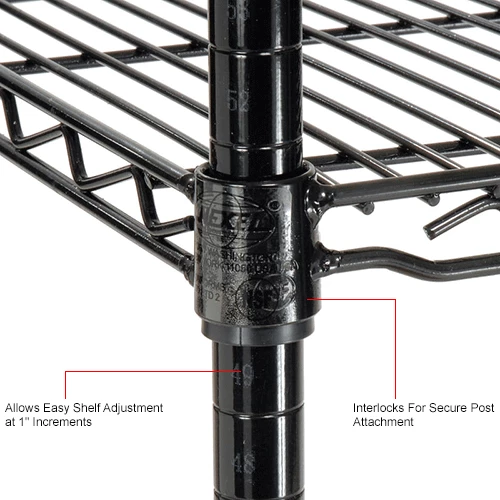 Nexel® S1848B Black Epoxy Wire Shelf 48"W x 18"D 4 Nexel® S1848B Black Epoxy Wire Shelf 48"W x 18"D - Image 4
