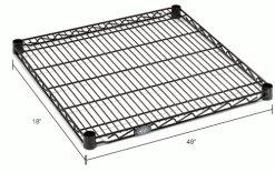 Nexel® S1848B Black Epoxy Wire Shelf 48"W x 18"D 12 Nexel® S1848B Black Epoxy Wire Shelf 48"W x 18"D -Shelving Sales Store B970212IN dim