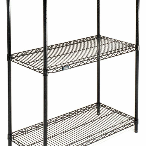 Nexel® Black Epoxy, 4 Tier, Wire Shelving Starter Unit, 30"W x 24"D x 74"H 5 Nexel® Black Epoxy, 4 Tier, Wire Shelving Starter Unit, 30"W x 24"D x 74"H - Image 5
