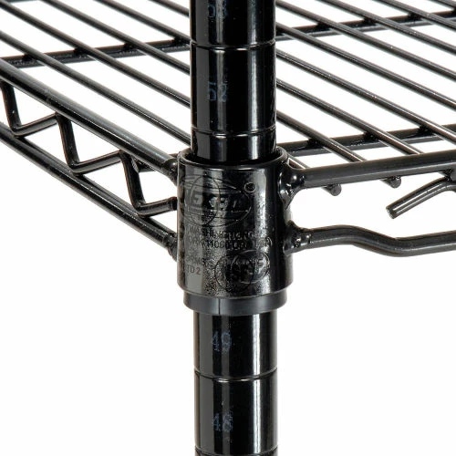 Nexel® Black Epoxy, 4 Tier, Wire Shelving Starter Unit, 36"W x 24"D x 74"H 9 Nexel® Black Epoxy, 4 Tier, Wire Shelving Starter Unit, 36"W x 24"D x 74"H - Image 9