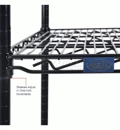 Nexel® Black Epoxy, 4 Tier, Wire Shelving Starter Unit, 30"W x 24"D x 74"H 31 Nexel® Black Epoxy, 4 Tier, Wire Shelving Starter Unit, 30"W x 24"D x 74"H -Shelving Sales Store B970214 2wco 1