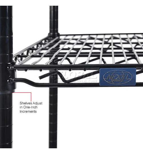 Nexel® Black Epoxy, 4 Tier, Wire Shelving Starter Unit, 30"W x 24"D x 74"H 13 Nexel® Black Epoxy, 4 Tier, Wire Shelving Starter Unit, 30"W x 24"D x 74"H - Image 13