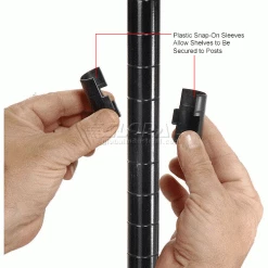 Nexel® Black Epoxy, 4 Tier, Wire Shelving Starter Unit, 30"W x 24"D x 74"H 33 Nexel® Black Epoxy, 4 Tier, Wire Shelving Starter Unit, 30"W x 24"D x 74"H -Shelving Sales Store B970214 4wco 1