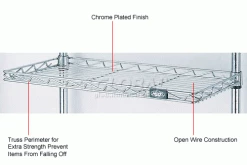 Nexel® CS1224C Chrome Cantilever Shelf 24"W x 12"D 14 Nexel® CS1224C Chrome Cantilever Shelf 24"W x 12"D -Shelving Sales Store CS1224C 1wco