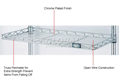 Nexel® CS1242C Chrome Cantilever Shelf 42"W x 12"D 6 Nexel® CS1242C Chrome Cantilever Shelf 42"W x 12"D - Image 6