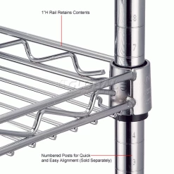 Nexel® CS1248C Chrome Cantilever Shelf 48"W x 12"D 16 Nexel® CS1248C Chrome Cantilever Shelf 48"W x 12"D -Shelving Sales Store CS1224C 3wco 2