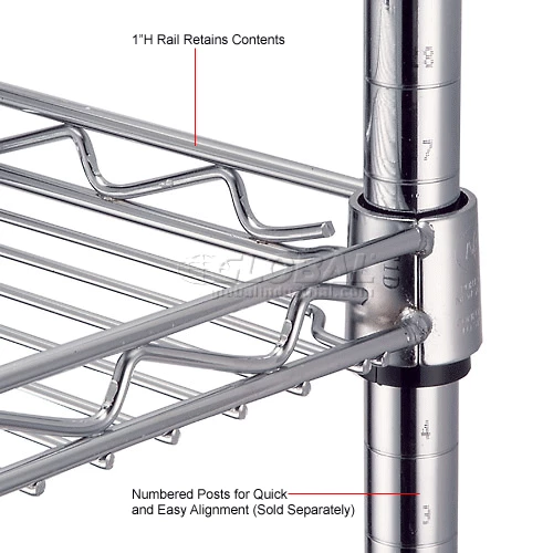 Nexel® CS1260C Chrome Cantilever Shelf 60"W x 12"D 8 Nexel® CS1260C Chrome Cantilever Shelf 60"W x 12"D - Image 8