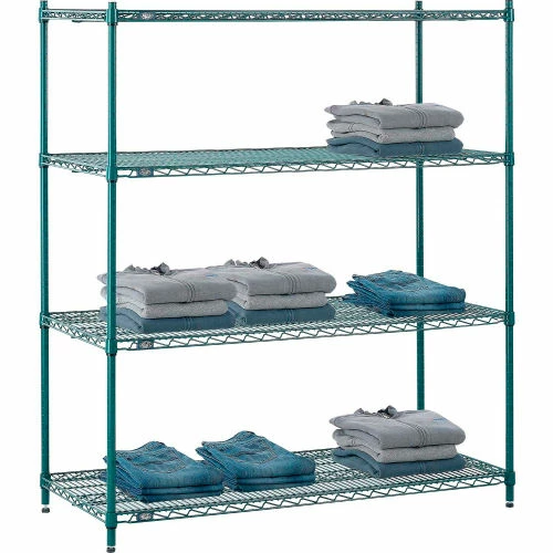 Nexel® Poly-Green®, 4 Tier, Wire Shelving Starter Unit, 54"W x 24"D x 54"H 20 Nexel® Poly-Green®, 4 Tier, Wire Shelving Starter Unit, 54"W x 24"D x 54"H - Image 20