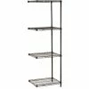 Nexel® Black Epoxy, 4 Tier, Wire Shelving Add-On Unit, 48"W x 21"D x 86"H