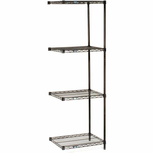 Nexel® Black Epoxy, 4 Tier, Wire Shelving Add-On Unit, 48"W x 21"D x 86"H 1 Nexel® Black Epoxy, 4 Tier, Wire Shelving Add-On Unit, 48"W x 21"D x 86"H