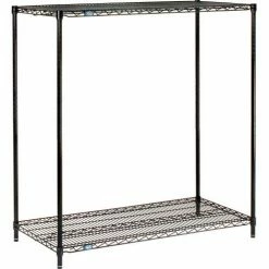 Nexel® Black Epoxy, 2 Tier, Wire Shelving Starter Unit, 54"W x 14"D x 34"H