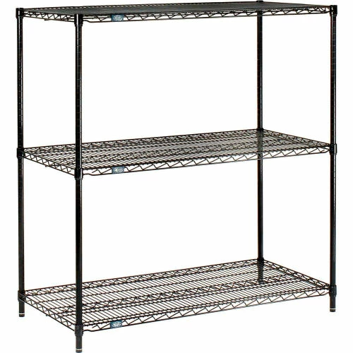 Nexel® Black Epoxy, 3 Tier, Wire Shelving Starter Unit, 72"W x 14"D x 34"H 1 Nexel® Black Epoxy, 3 Tier, Wire Shelving Starter Unit, 72"W x 14"D x 34"H