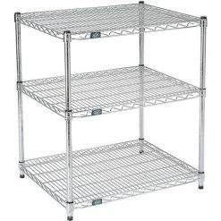 Nexel® ESD, 3 Tier, Wire Shelving Starter Unit, 24"W x 18"D x 34"H 7 Nexel® ESD, 3 Tier, Wire Shelving Starter Unit, 24"W x 18"D x 34"H -Shelving Sales Store GLL 18243ESD3
