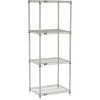 Nexel®, Nexelate®, Silver Epoxy, 5 Tier, Wire Shelving Starter Unit, 24"W x 18"D x 74"H
