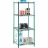 Nexel® Poly-Green®, 5 Tier, Wire Shelving Starter Unit, 30"W x 18"D x 86"H