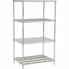 Nexel® Poly-Z-Brite®, 4 Tier, Wire Shelving Unit, 1 Heavy Duty Shelf, 60"W x 18"D x 63"H