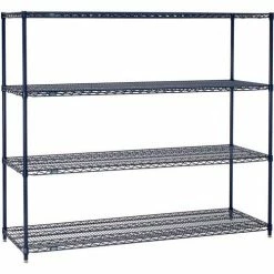 Nexel® Nexelon®, 5 Tier, Wire Shelving Starter Unit, 60"W x 18"D x 74"H