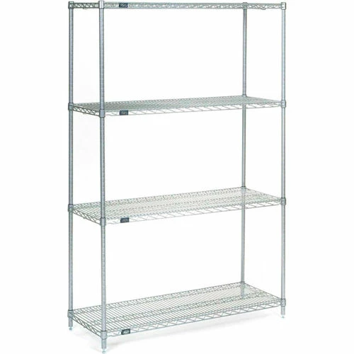 Nexel® Stainless Steel, 4 Tier, Wire Shelving Starter Unit, 24"W x 21"D x 74"H 1 Nexel® Stainless Steel, 4 Tier, Wire Shelving Starter Unit, 24"W x 21"D x 74"H