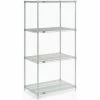 Nexel® Chrome, 5 Tier, Wire Shelving Starter Unit, 24"W x 21"D x 86"H