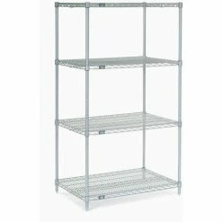 Nexel®, Nexelate®, Silver Epoxy, 5 Tier, Wire Shelving Starter Unit, 36"W x 21"D x 74"H
