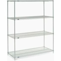 Nexel® Chrome, 5 Tier, Wire Shelving Starter Unit, 60"W x 21"D x 74"H