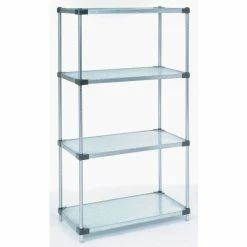 Nexel® Galvanized Steel, 4 Tier, Solid Shelving Starter Unit, 24"Wx24"Dx86"H -Shelving Sales Store GLL 24248SZ