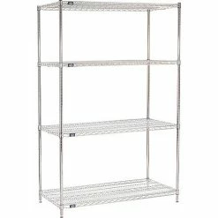 Nexel® ESD, 4 Tier, Wire Shelving Starter Unit, 30"W x 24"D x 54"H -Shelving Sales Store GLL 24305ESD