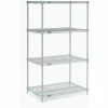 Nexel®, Nexelate®, Silver Epoxy, 5 Tier, Wire Shelving Starter Unit, 36"W x 24"D x 63"H