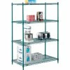 Nexel® Poly-Green®, 5 Tier, Wire Shelving Starter Unit, 36"W x 24"D x 74"H