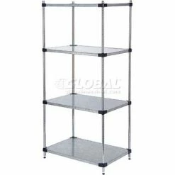 Nexel® Galvanized Steel, 5 Tier, Solid Shelving Starter Unit, 36"Wx24"Dx86"H