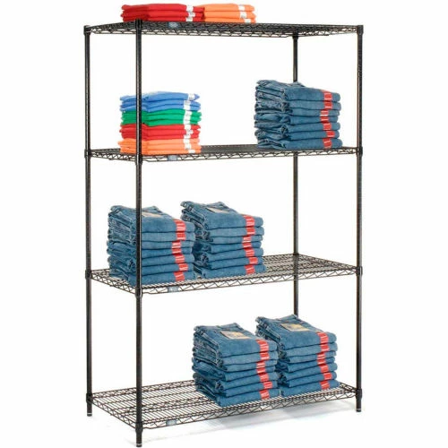 Nexel® Black Epoxy, 5 Tier, Wire Shelving Starter Unit, 48"W x 24"D x 63"H 1 Nexel® Black Epoxy, 5 Tier, Wire Shelving Starter Unit, 48"W x 24"D x 63"H